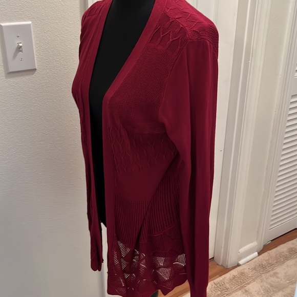 Dreamers cranberry open front cardigan - Picture 2 of 5